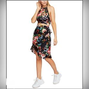 Free People Charlotte Floral wrap Skirt and top s